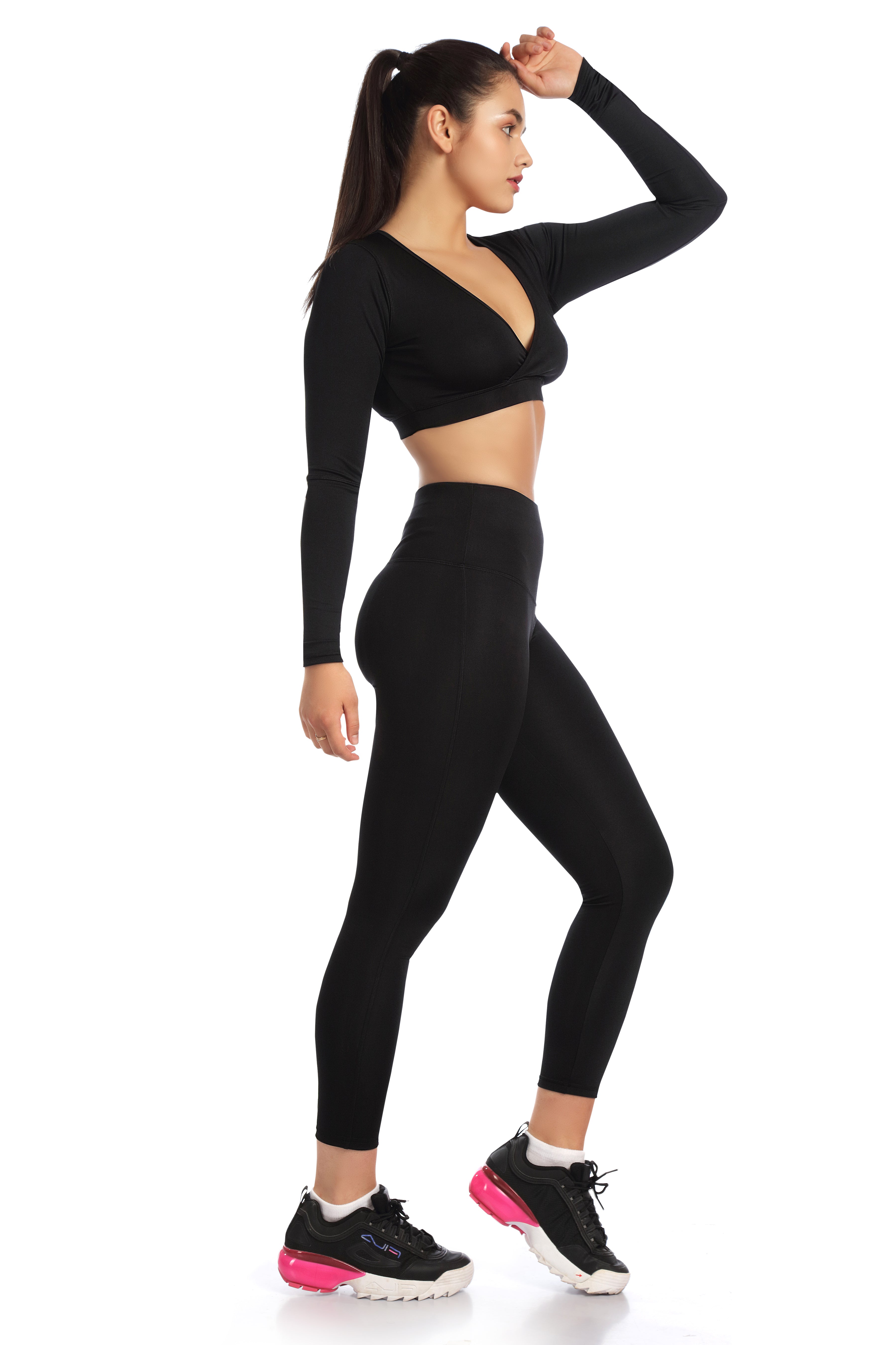 V Neck Cross Wrap Top – Long Sleeve Style