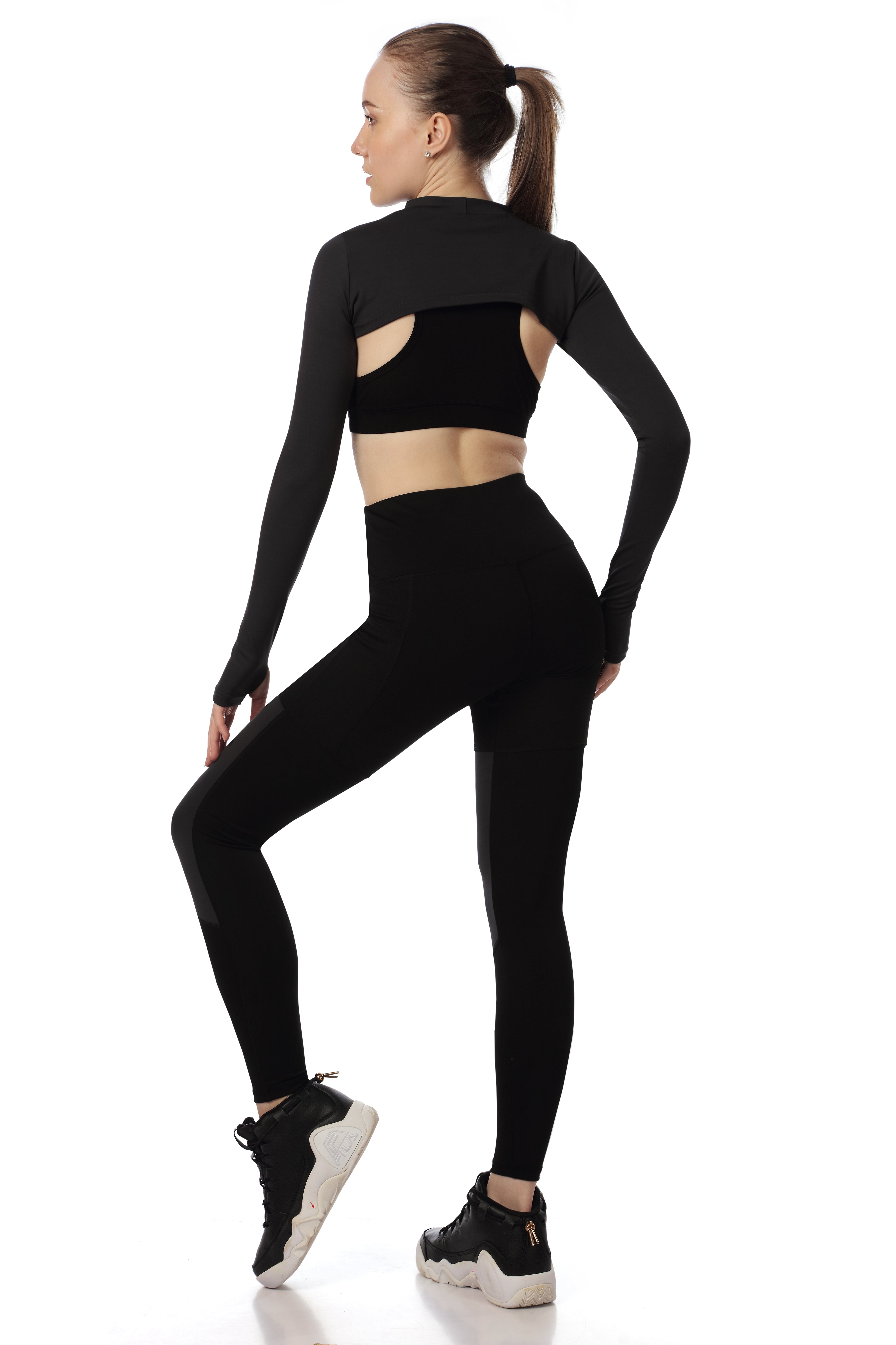 Shrug– Chest Cut & Thumbholes with Bra