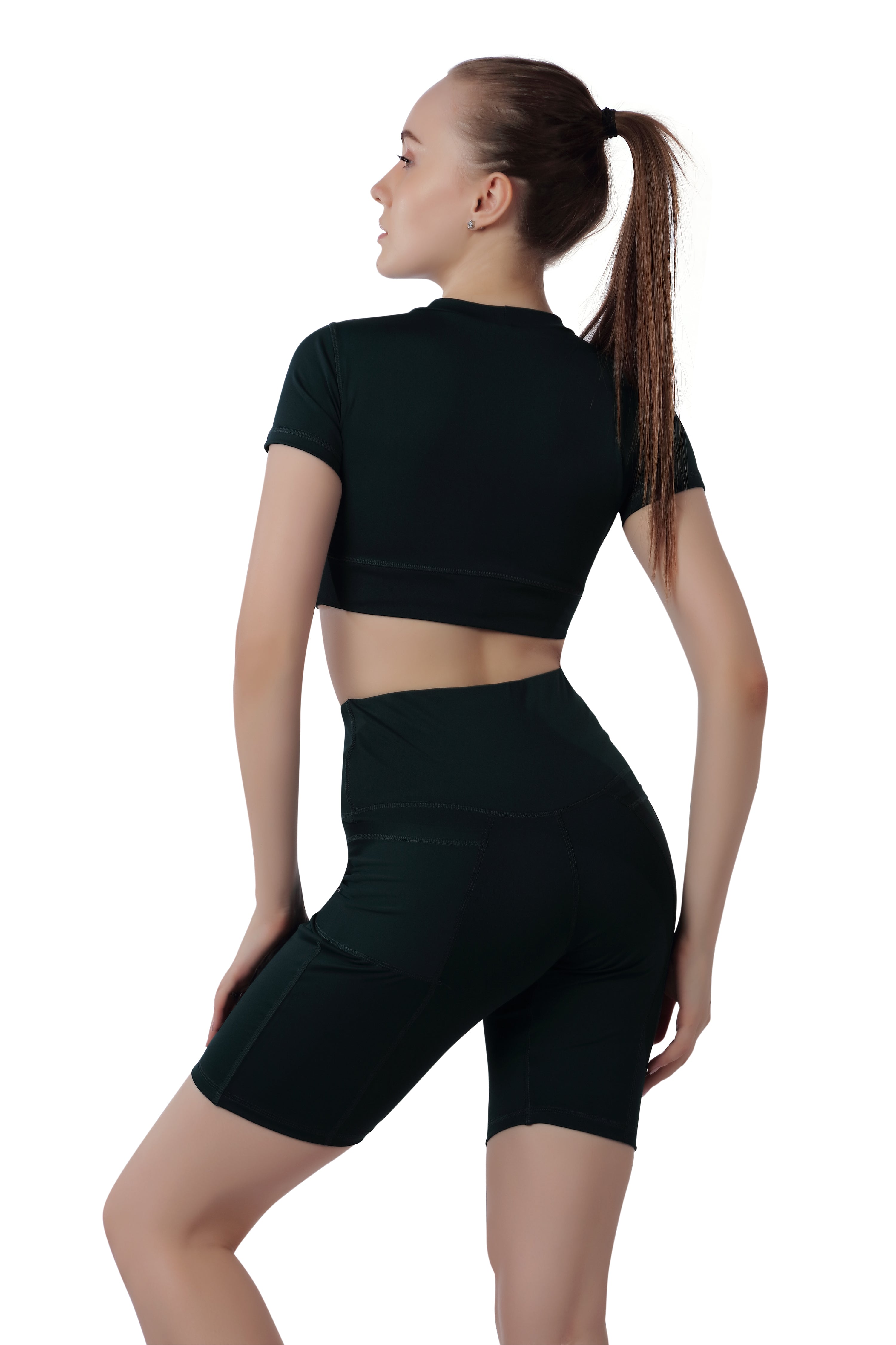 Stitch Mock Neck Crop Top – Sculpted Seam Fit