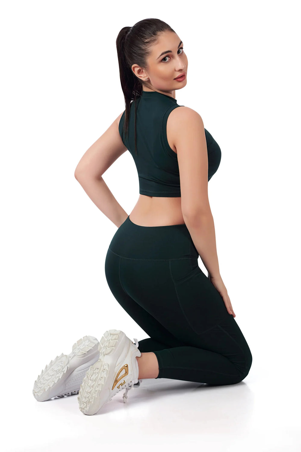 Mock Neck Sleeveless Top – Body Hug Fit
