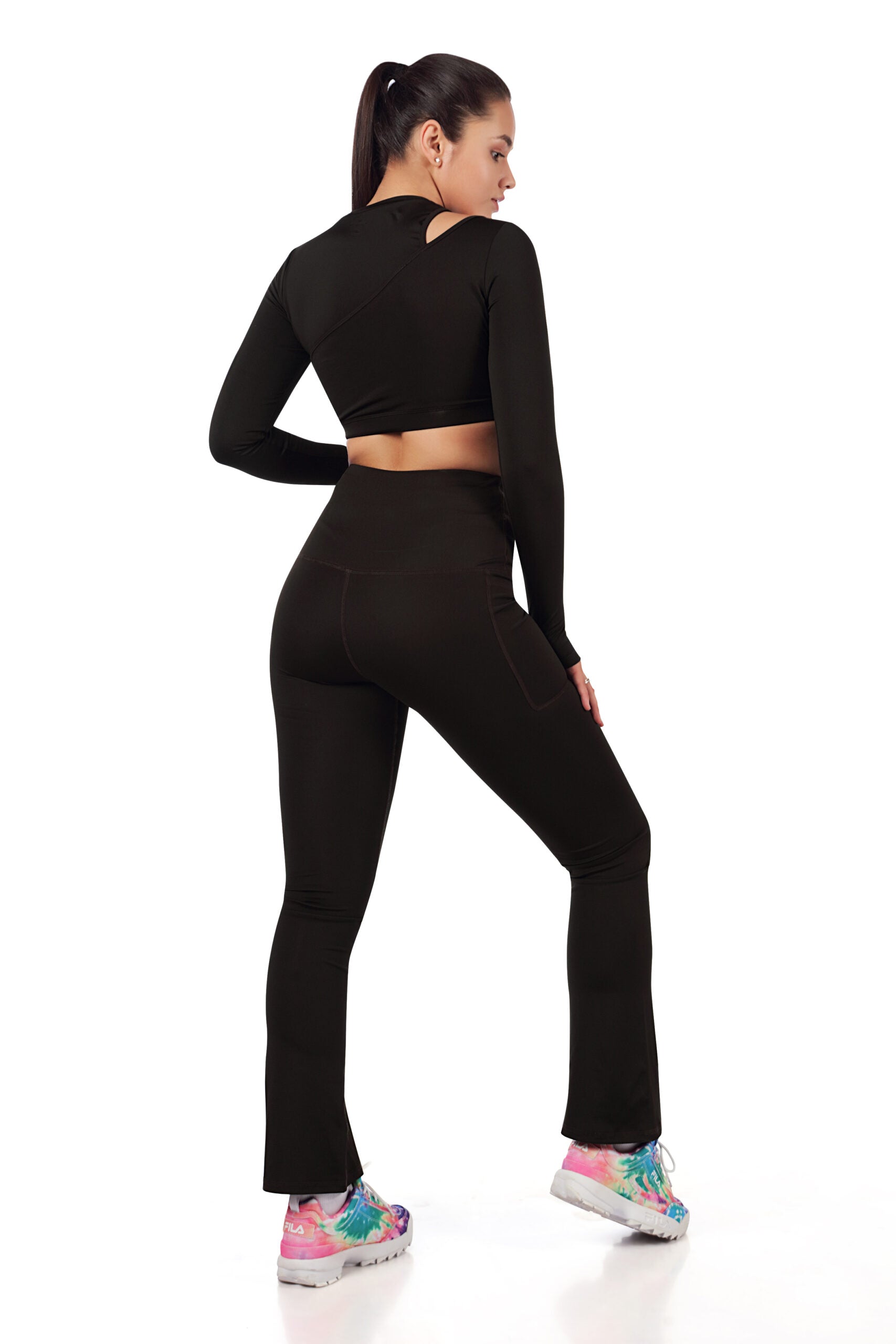1 Shoulder Cut Co-Ord Set with Long Sleeves