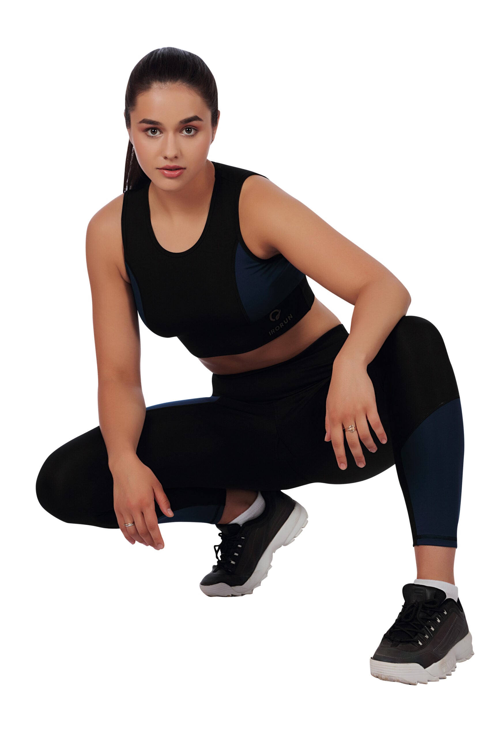 Blue Patch Crop Top – Sleek Sleeveless Fit