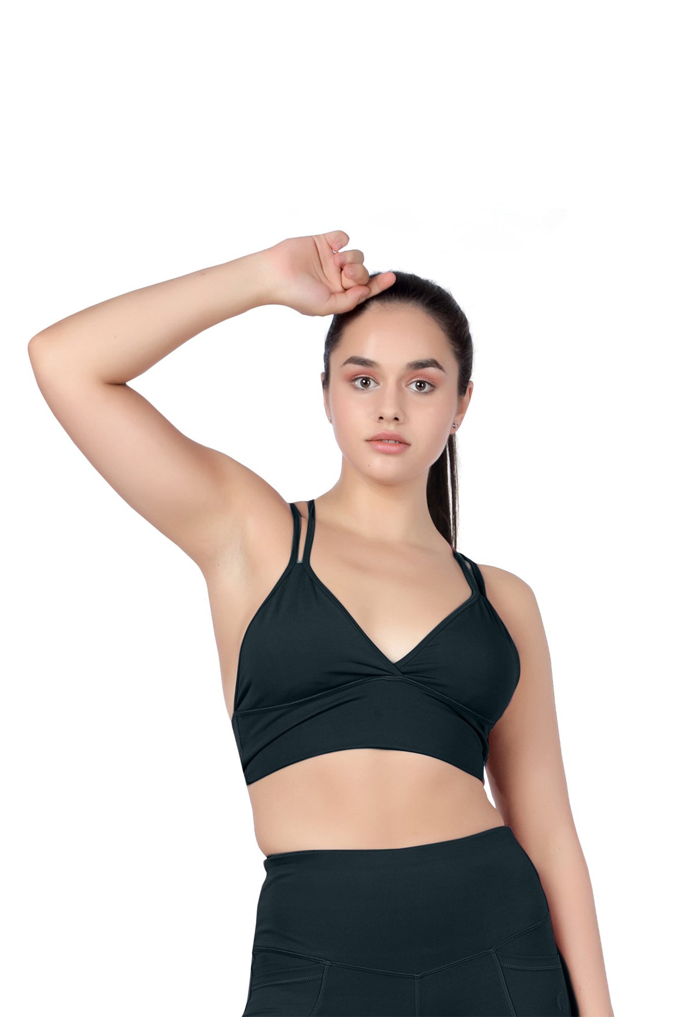 Four String V-Neck Bra – Sleek Workout Support Bra