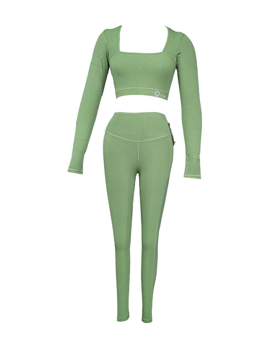 Deep Neck Crop Top – Long Sleeve Contour Fit