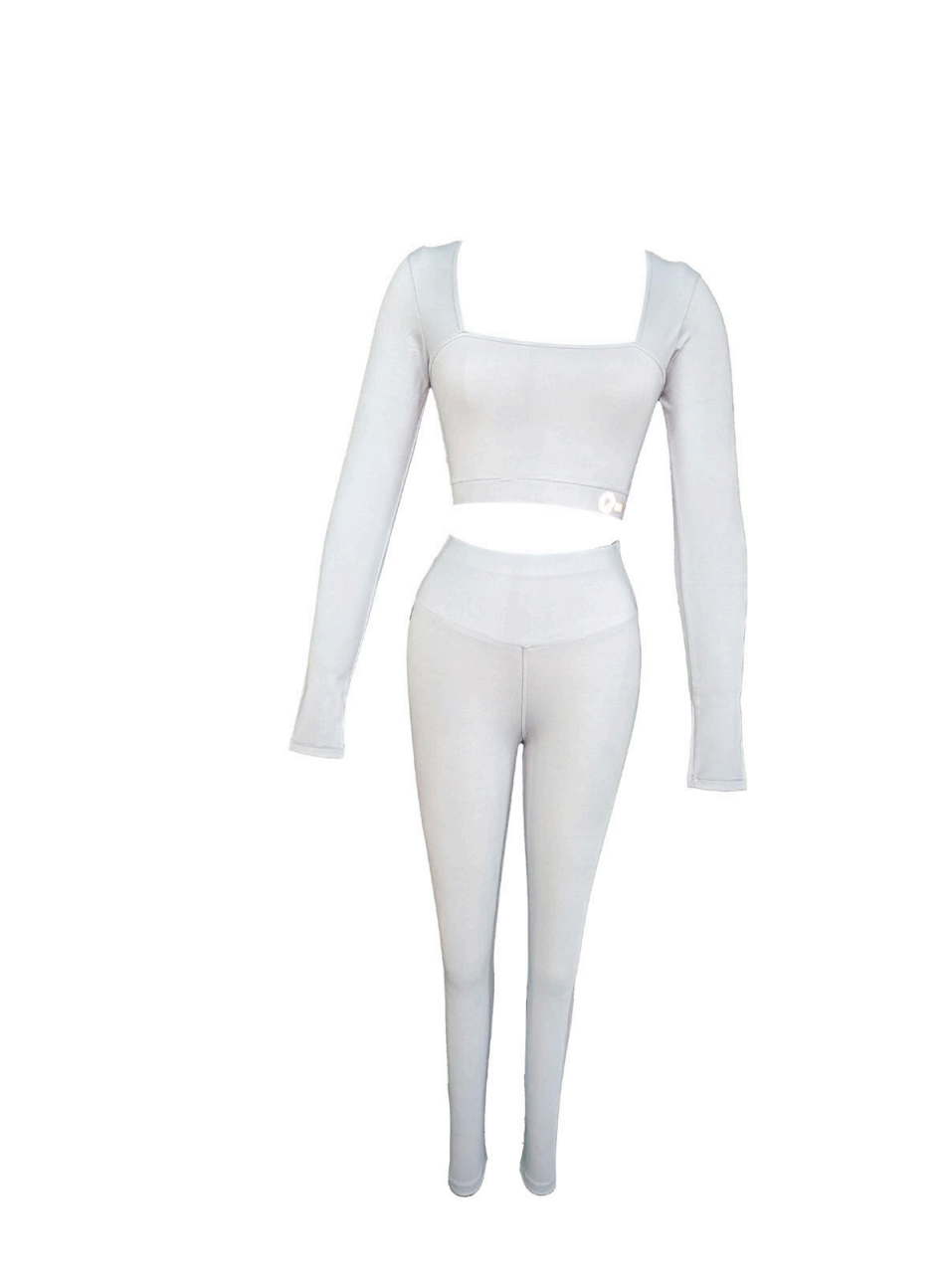 Deep Neck Crop Top – Long Sleeve Contour Fit