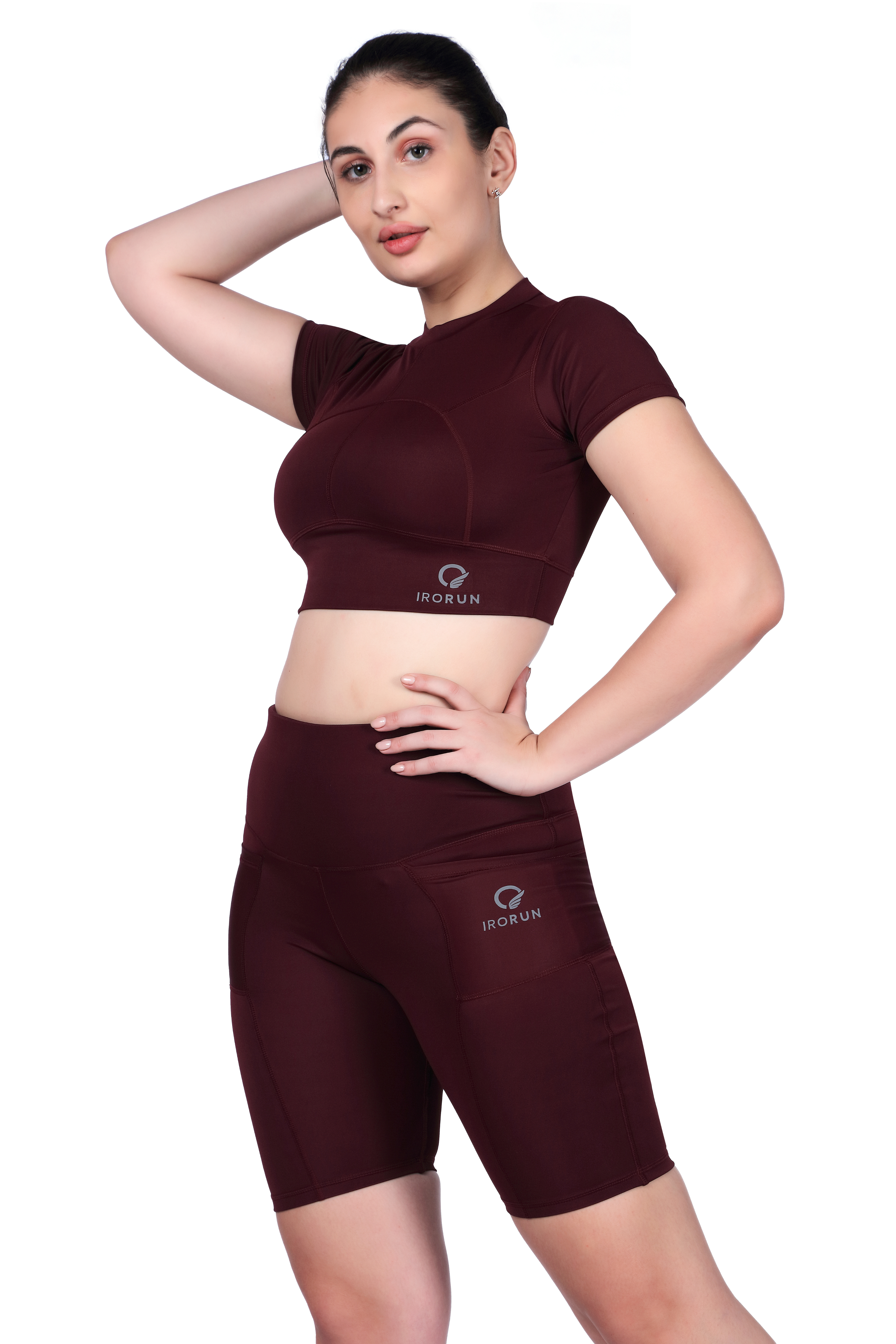 Stitch Mock Neck Crop Top – Sculpted Seam Fit