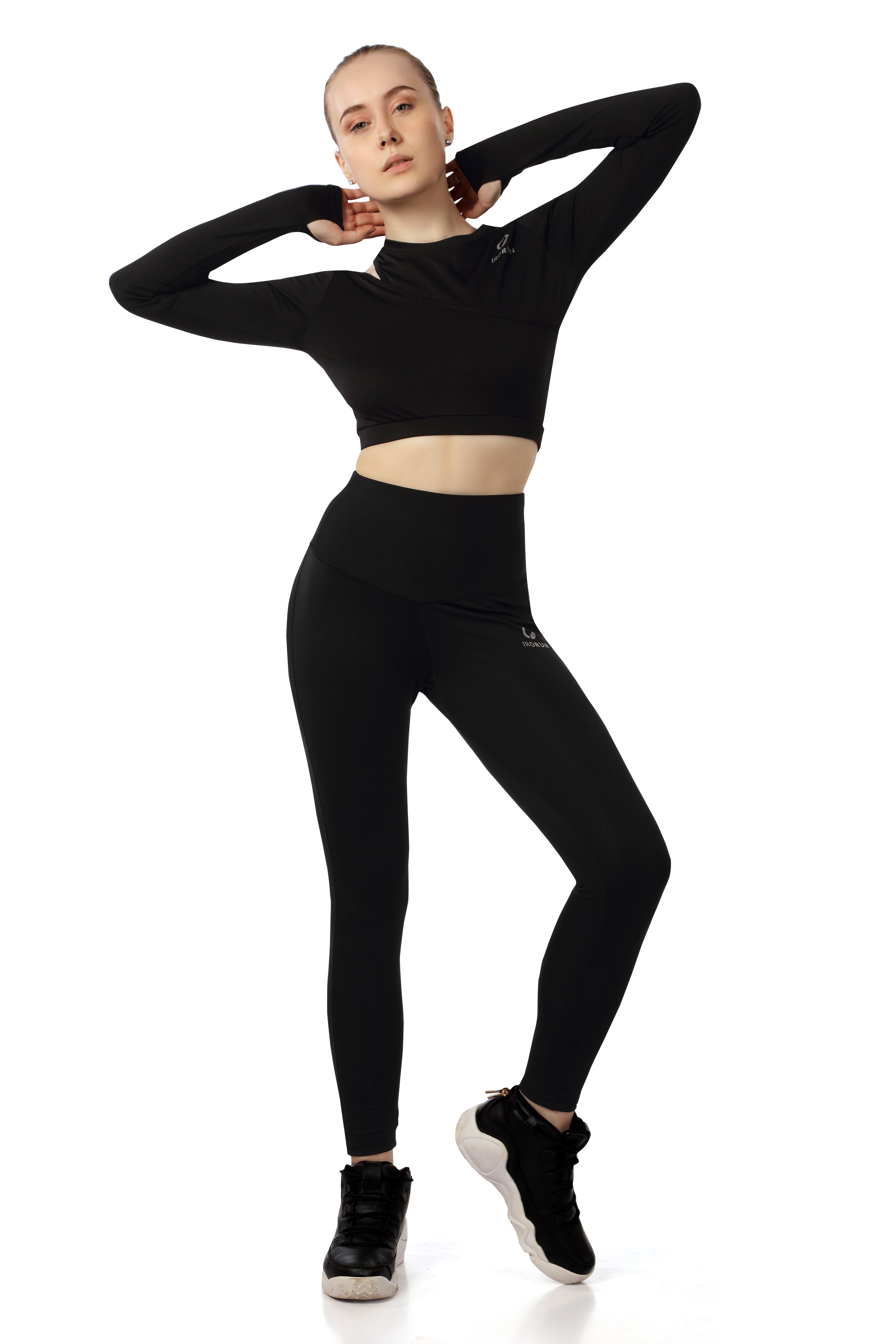 1 Shoulder Cut Crop Top – High Neck, Sleek Look