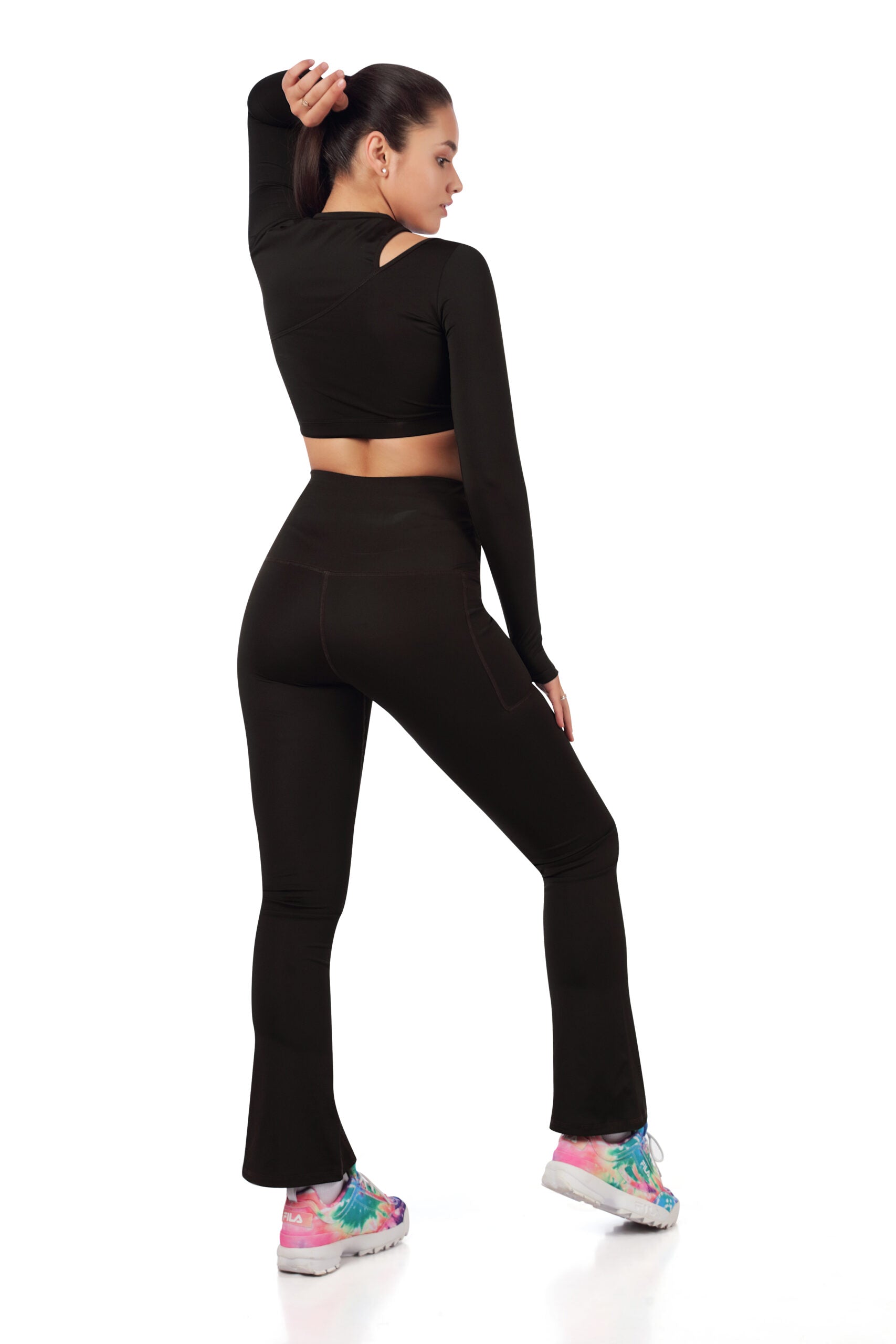 1 Shoulder Cut Co-Ord Set with Long Sleeves