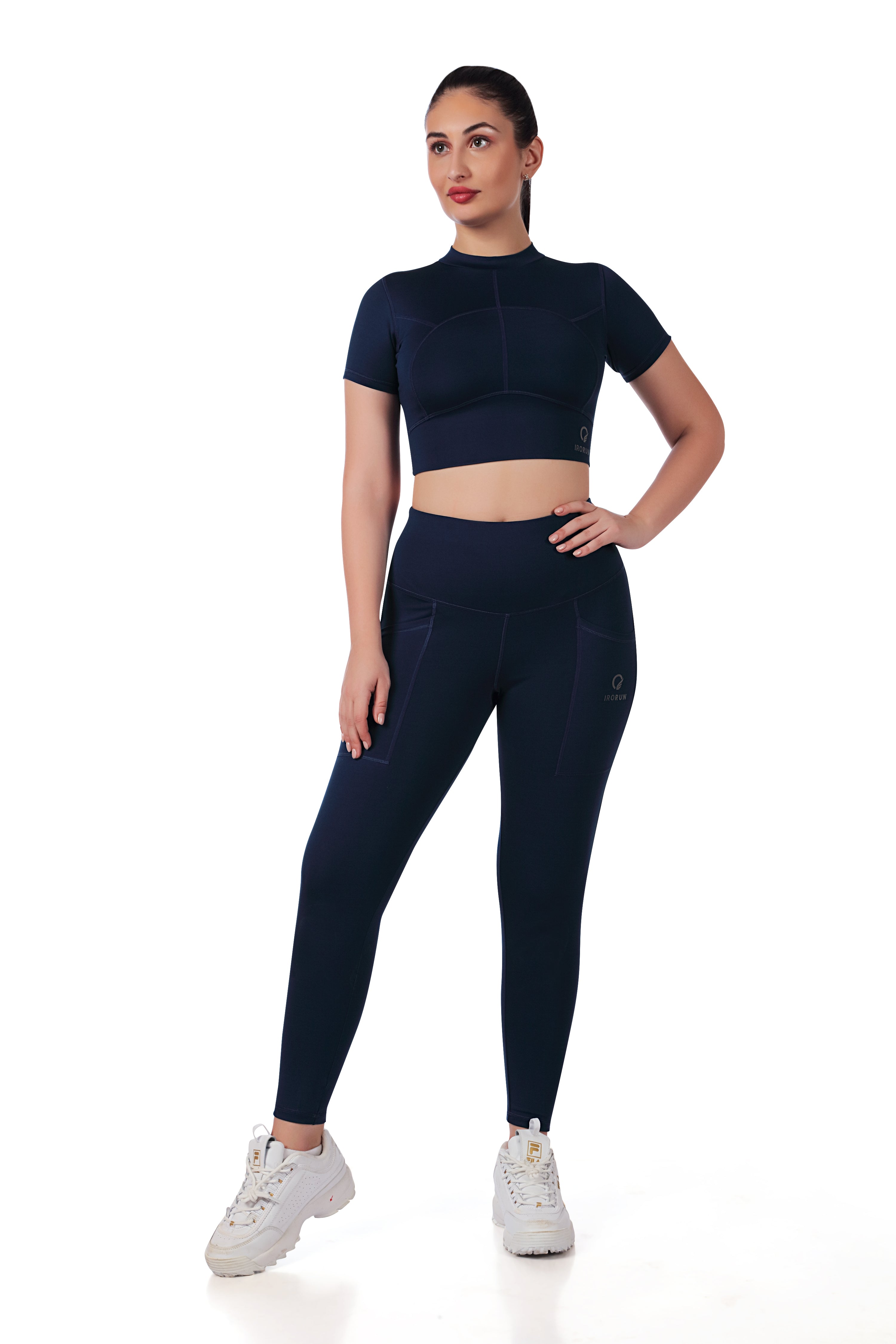 Stitch Mock Neck Crop Top – Sculpted Seam Fit