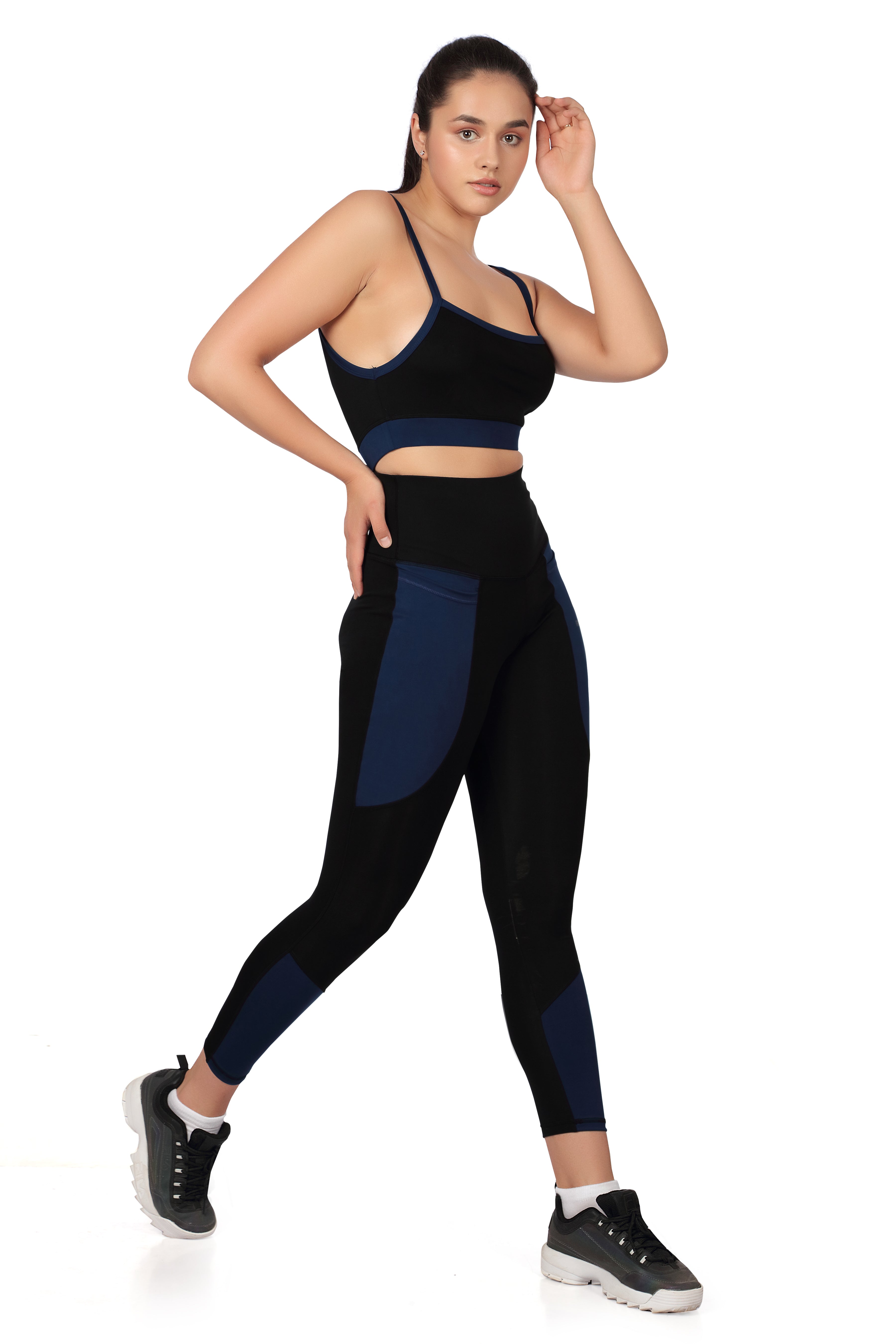 Blue Patch Pant – Stylish Contrast Pocketed Fit