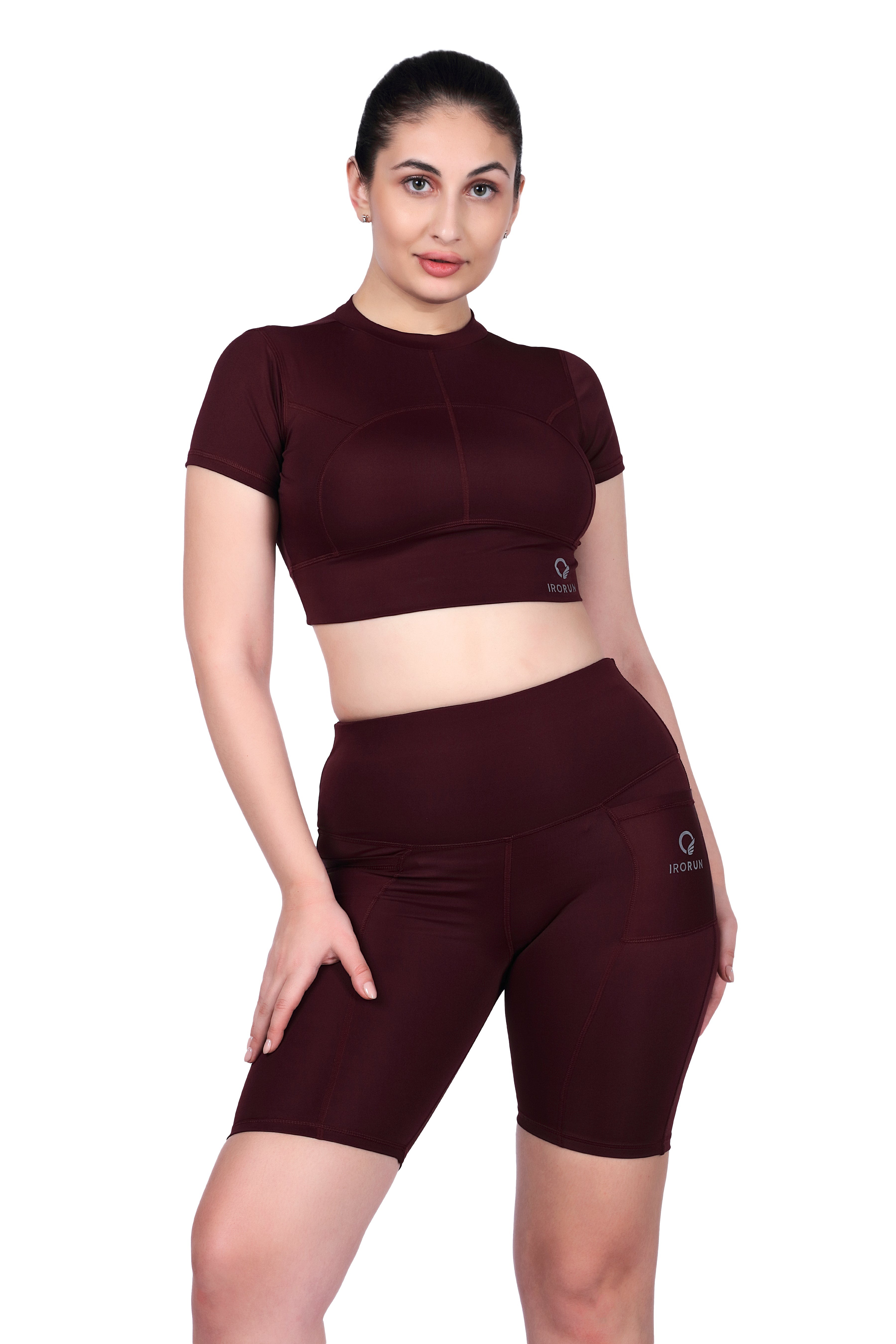 Stitch Mock Neck Crop Top – Sculpted Seam Fit