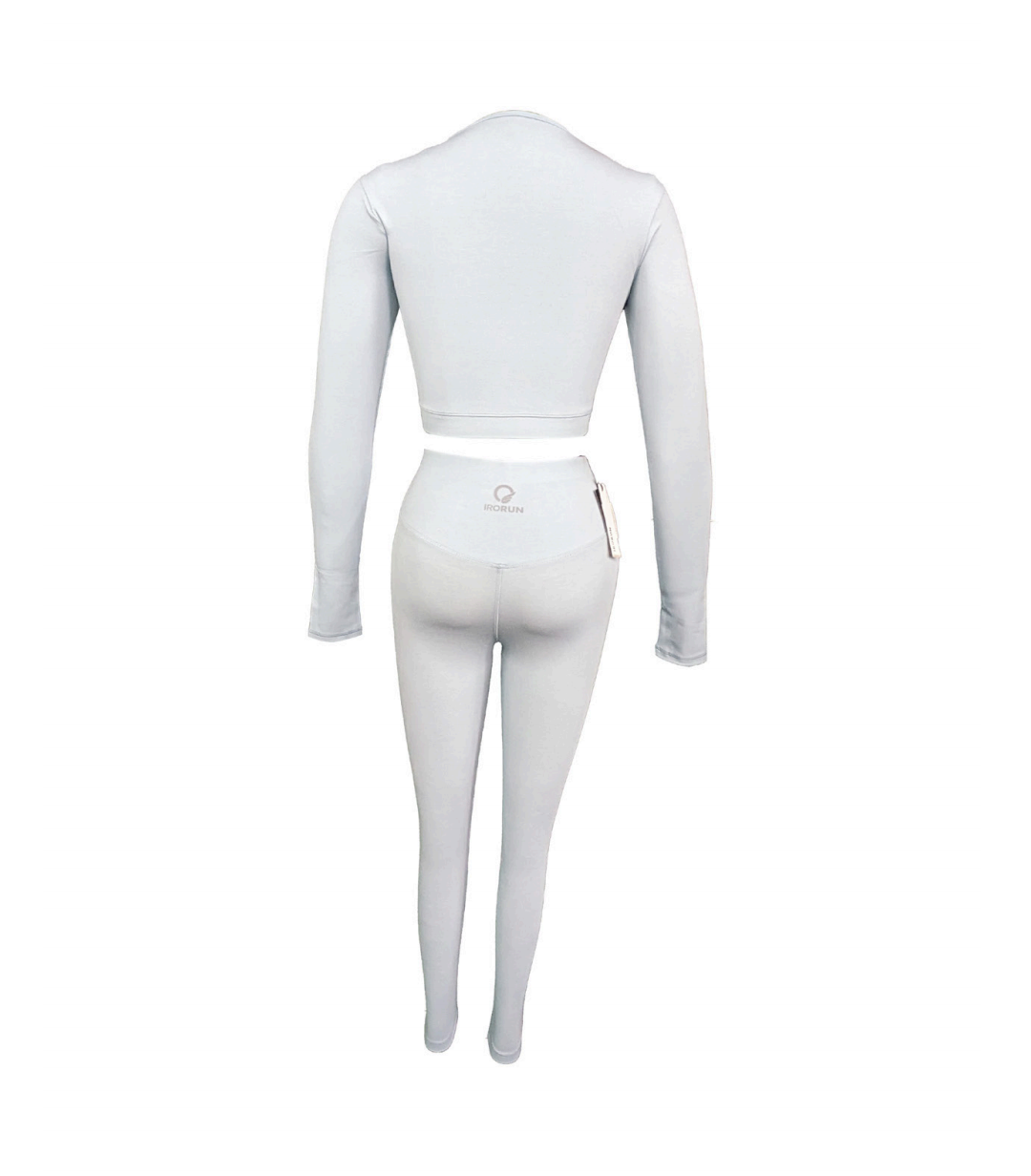 Deep Neck Crop Top – Long Sleeve Contour Fit