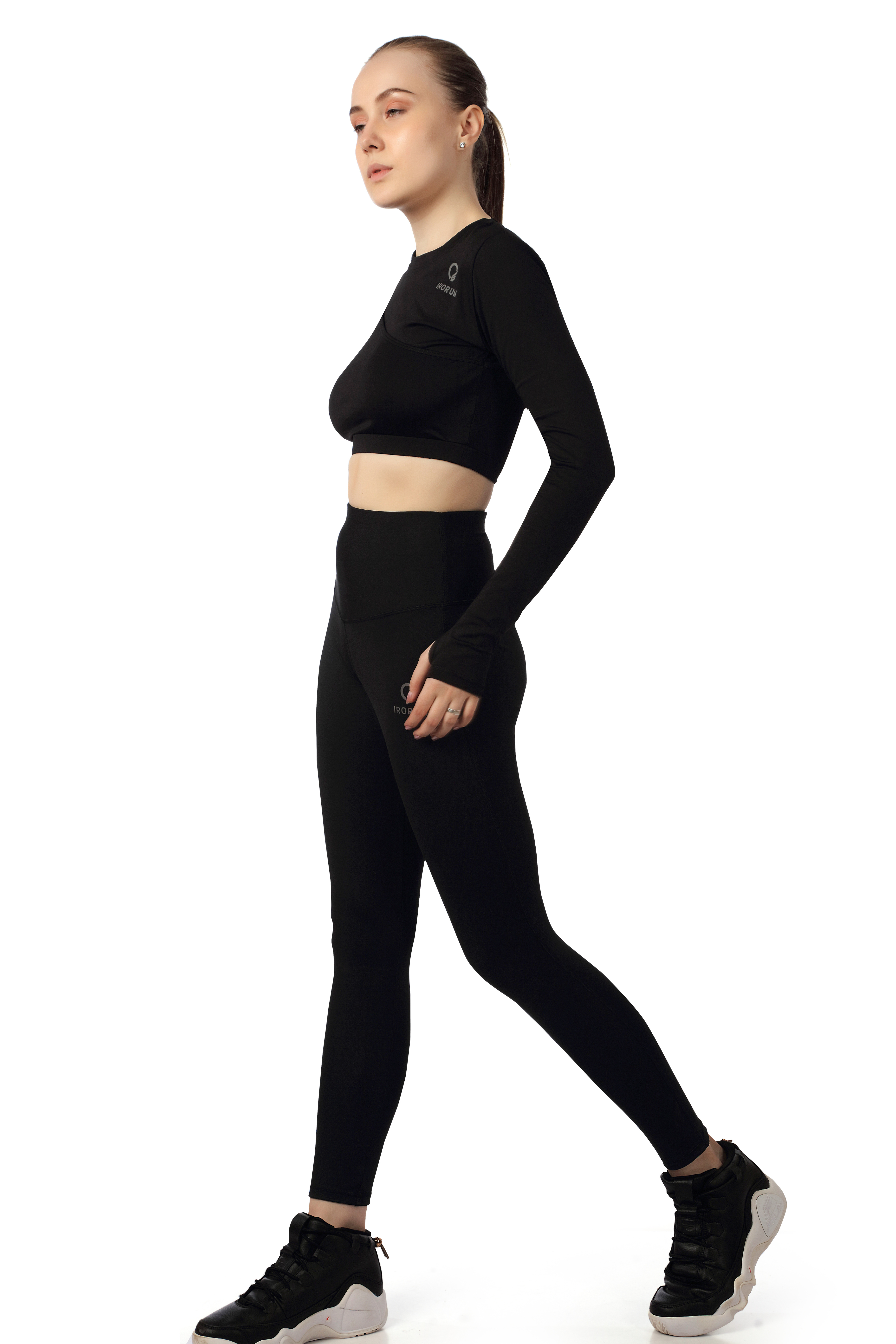 1 Shoulder Cut Crop Top – High Neck, Sleek Look